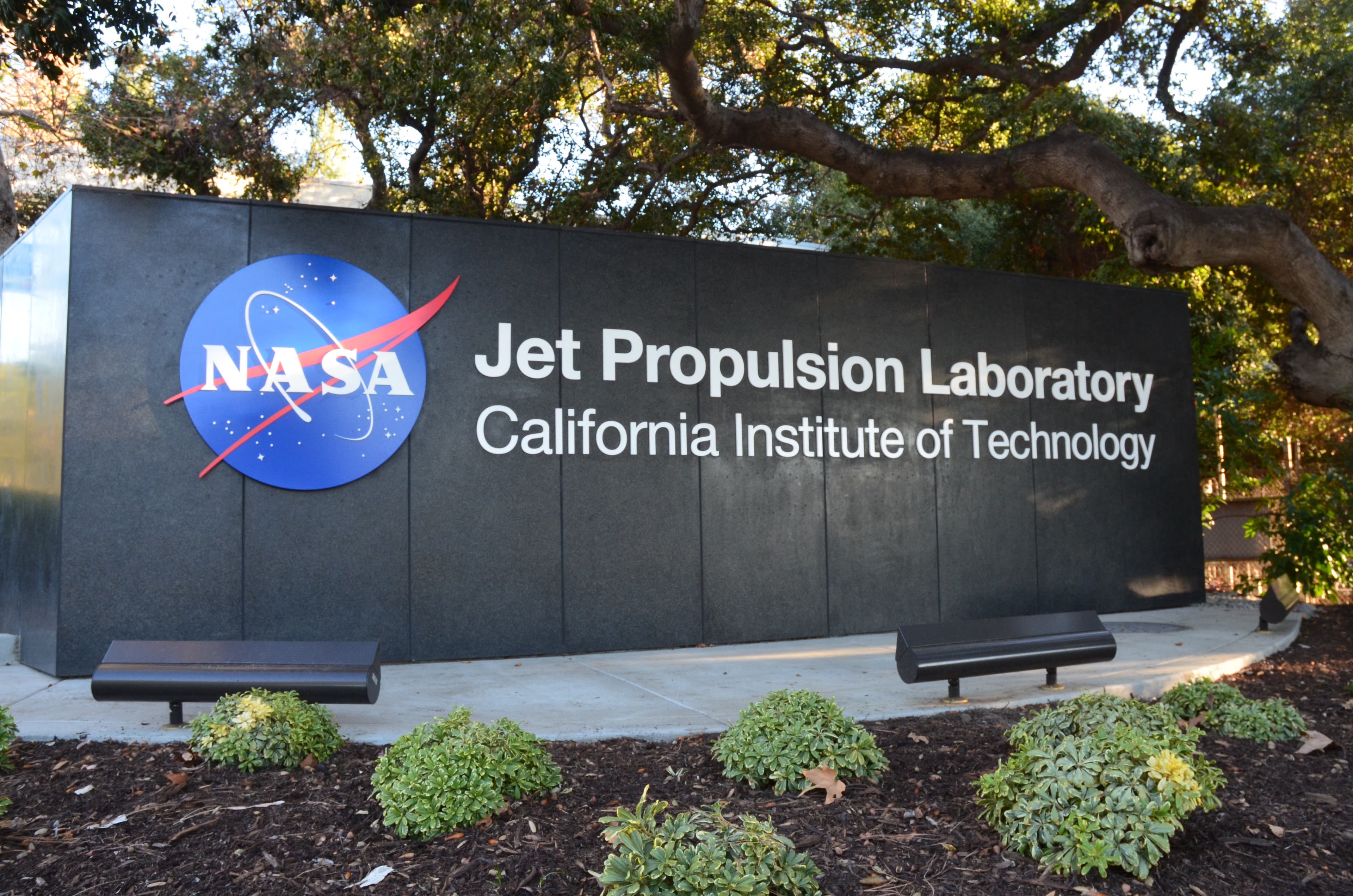 NASA Jet Propulsion Laboratory entrance sign in Pasadena, California. Photo Credit: NASA/JPL-Caltech.