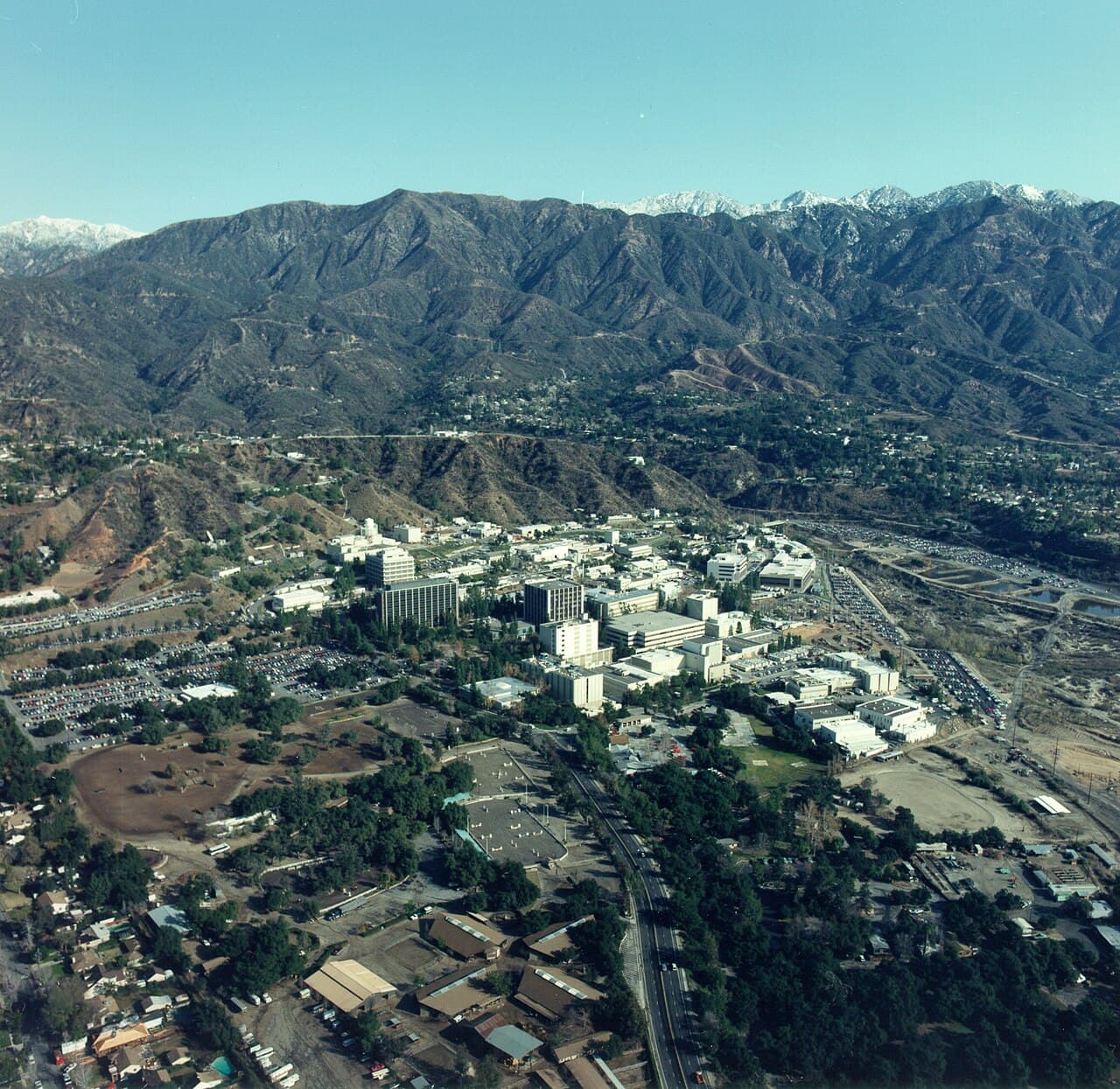 Aerial view of the Jet Propulsion Laboratory in Pasadena, California